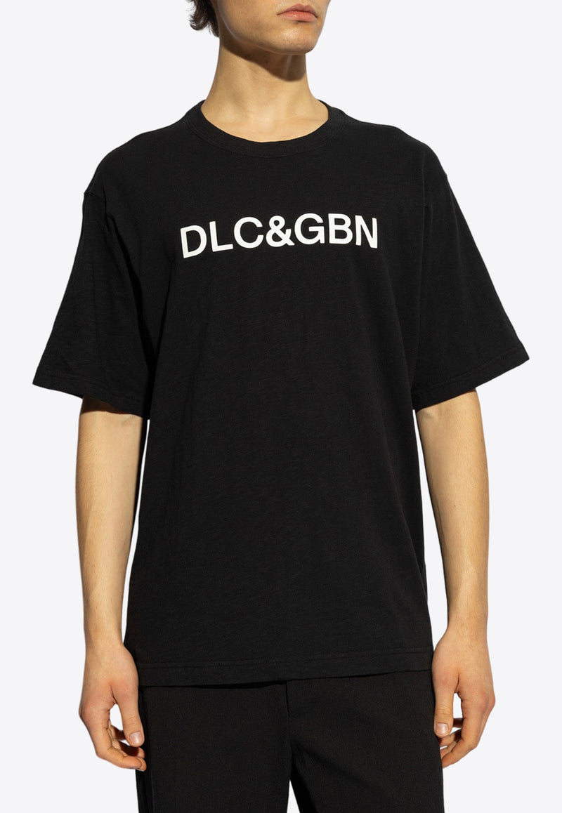 Dolce 
Gabbana Logo Print Crewneck T-shirt Black G8PN9T G7M8F-N0000