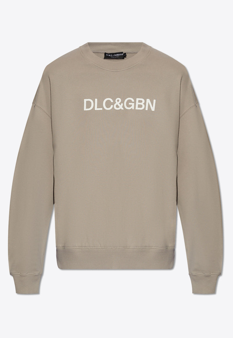 Dolce 
Gabbana Logo Print Crewneck Sweatshirt Gray G9AQVT G7M8G-N0634