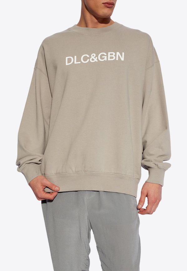 Dolce 
Gabbana Logo Print Crewneck Sweatshirt Gray G9AQVT G7M8G-N0634