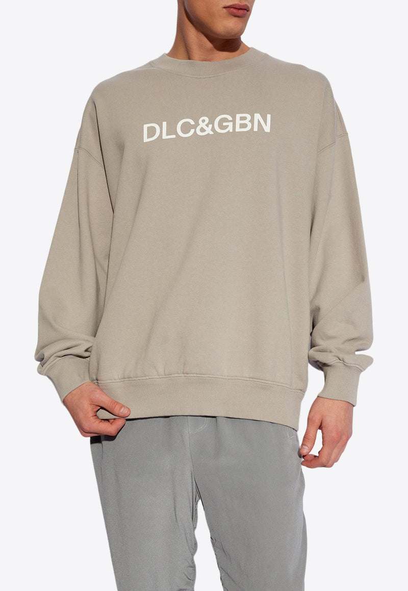 Dolce 
Gabbana Logo Print Crewneck Sweatshirt Gray G9AQVT G7M8G-N0634