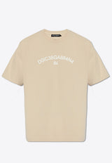 Dolce 
Gabbana Logo Print Crewneck T-shirt Beige G8PN9T G7M3K-M3946