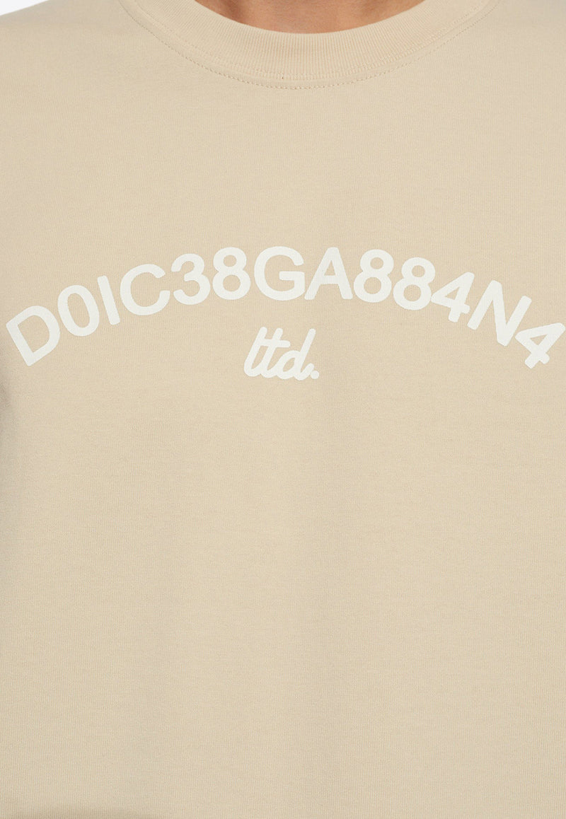 Dolce 
Gabbana Logo Print Crewneck T-shirt Beige G8PN9T G7M3K-M3946