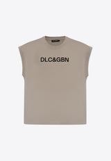 Dolce 
Gabbana Logo Print Sleeveless T-shirt Gray G8RF8T G7M3O N0634