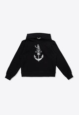 Dolce 
Gabbana Kids Boys DG Anchor Print Hooded Sweatshirt Black L4JWJK G7L0H-B0665