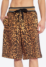 Dolce 
Gabbana Leopard Print Bermuda Shorts

 Brown GVUZAT II7B4-HXNBM