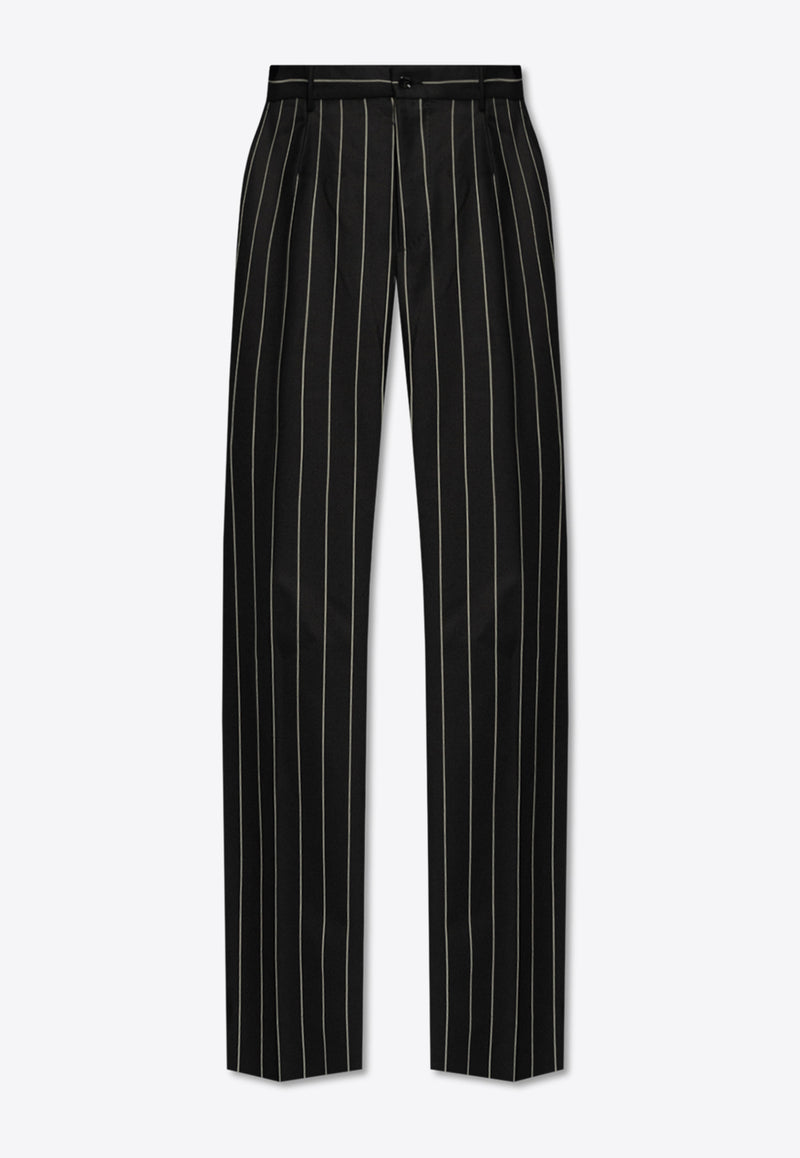 Dolce 
Gabbana Pinstripe Wool Pants Black GYZMHT FR204-S8051