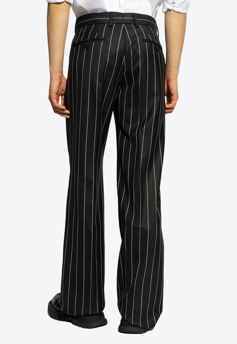 Dolce 
Gabbana Pinstripe Wool Pants Black GYZMHT FR204-S8051