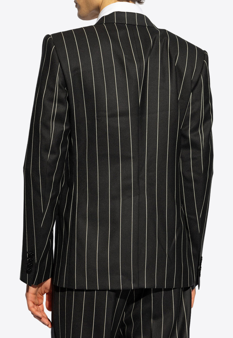 Dolce 
Gabbana Double-Breasted Pinstripe Blazer Black G2QU4T FR204-S8051