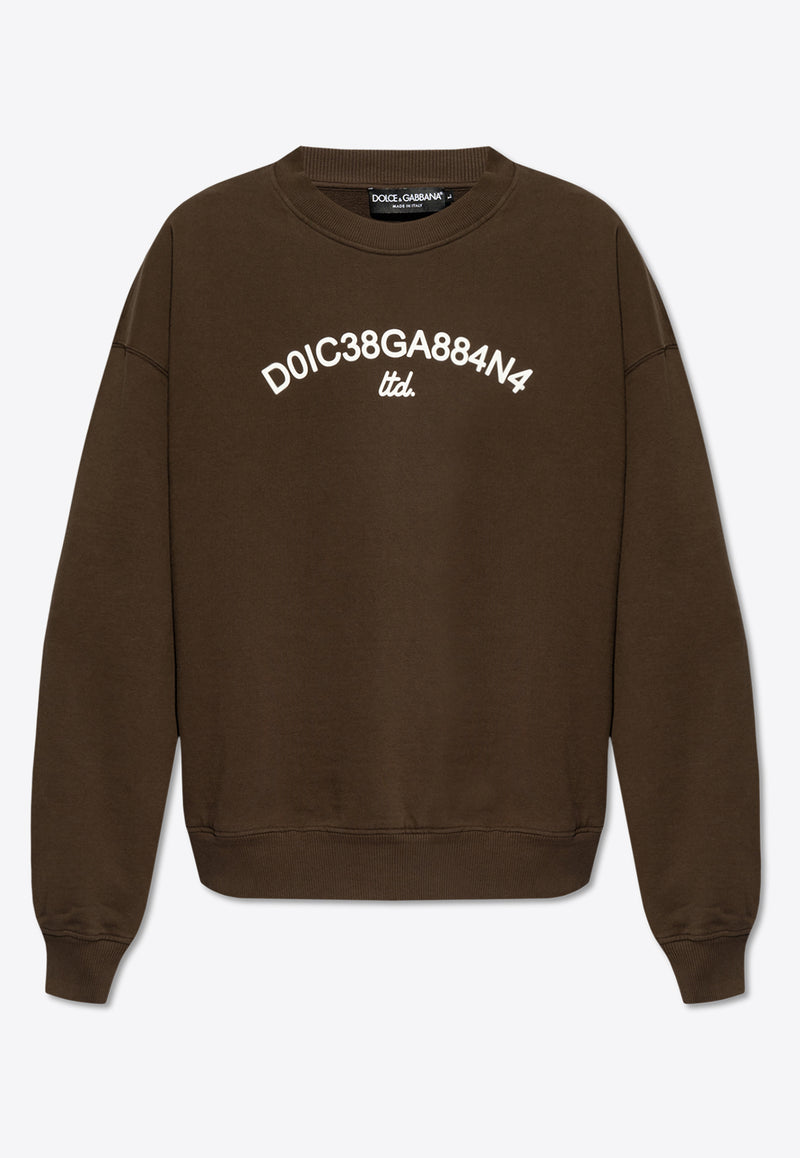 Dolce 
Gabbana Logo Print Crewneck Sweatshirt Brown G9AQVT HU7PP-M3977