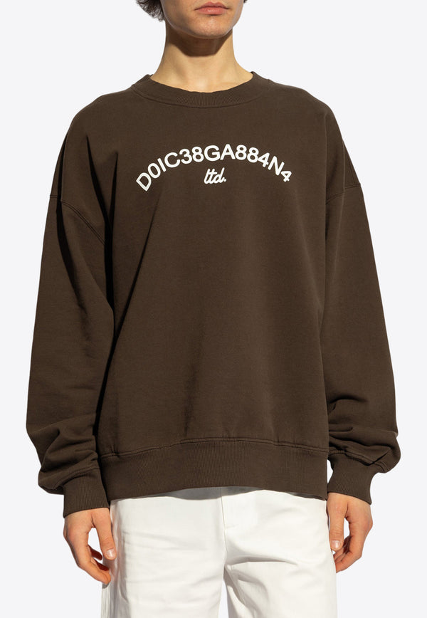 Dolce 
Gabbana Logo Print Crewneck Sweatshirt Brown G9AQVT HU7PP-M3977