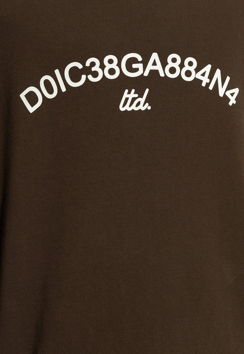 Dolce 
Gabbana Logo Print Crewneck Sweatshirt Brown G9AQVT HU7PP-M3977