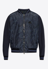 Etro Paisley Jacquard Paneled Bomber Jacket Navy MRBA0017 99SAS01-X0883