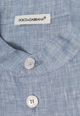 Dolce 
Gabbana Kids Boys Logo Tag Shirt Blue L44S02 FU4LG-B0064