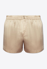 Dolce 
Gabbana Silk Elasticated Shorts Beige M3A27T FU1AU-M0241