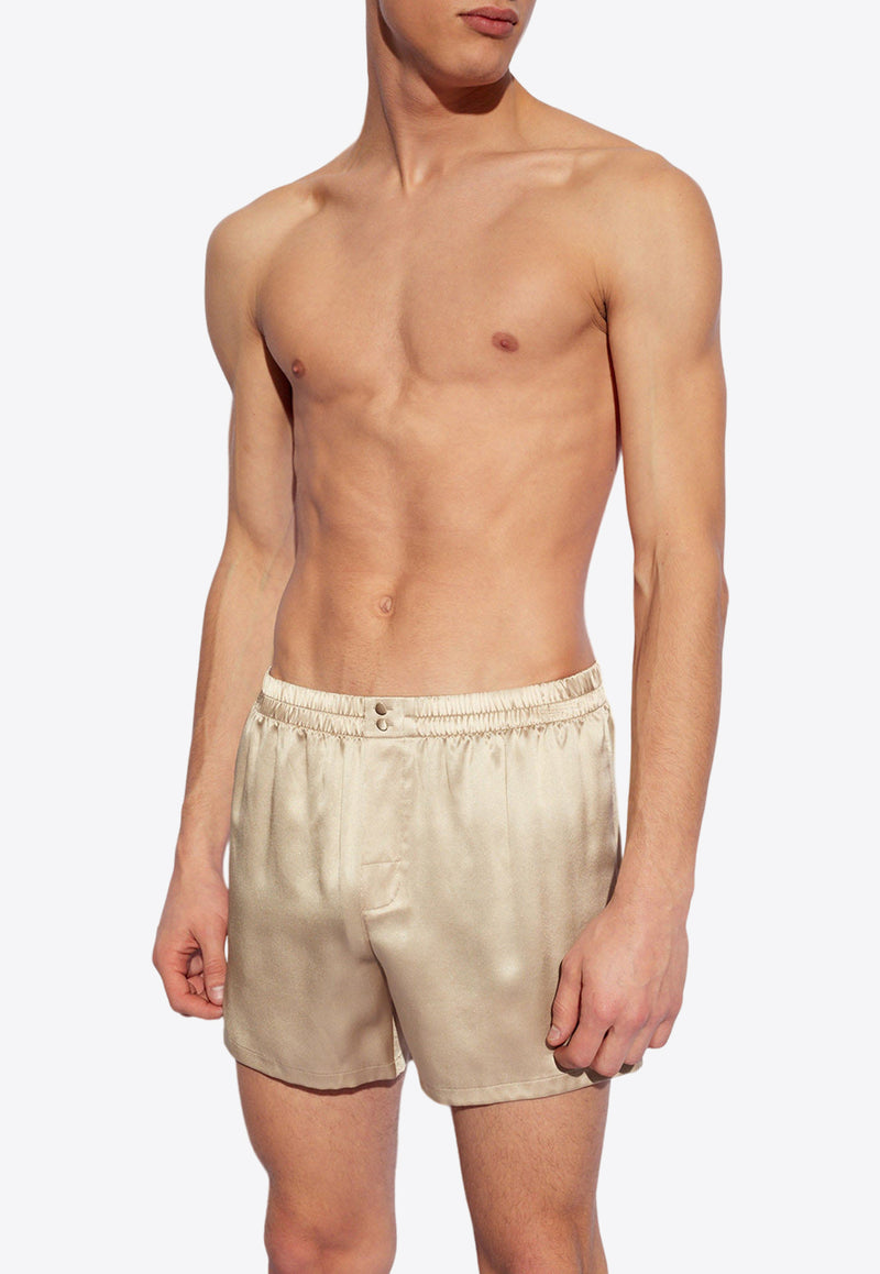 Dolce 
Gabbana Silk Elasticated Shorts Beige M3A27T FU1AU-M0241