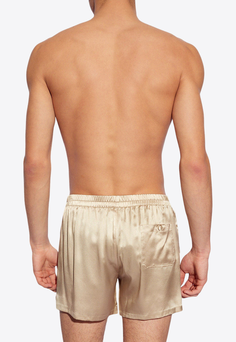 Dolce 
Gabbana Silk Elasticated Shorts Beige M3A27T FU1AU-M0241