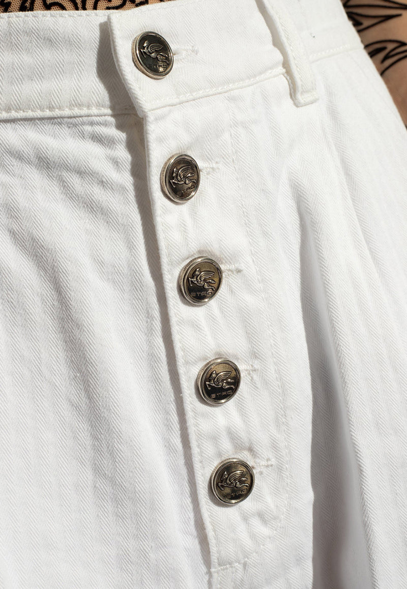 Etro Pegaso Motif Mini Shorts White WREB0005 AC169-W0111