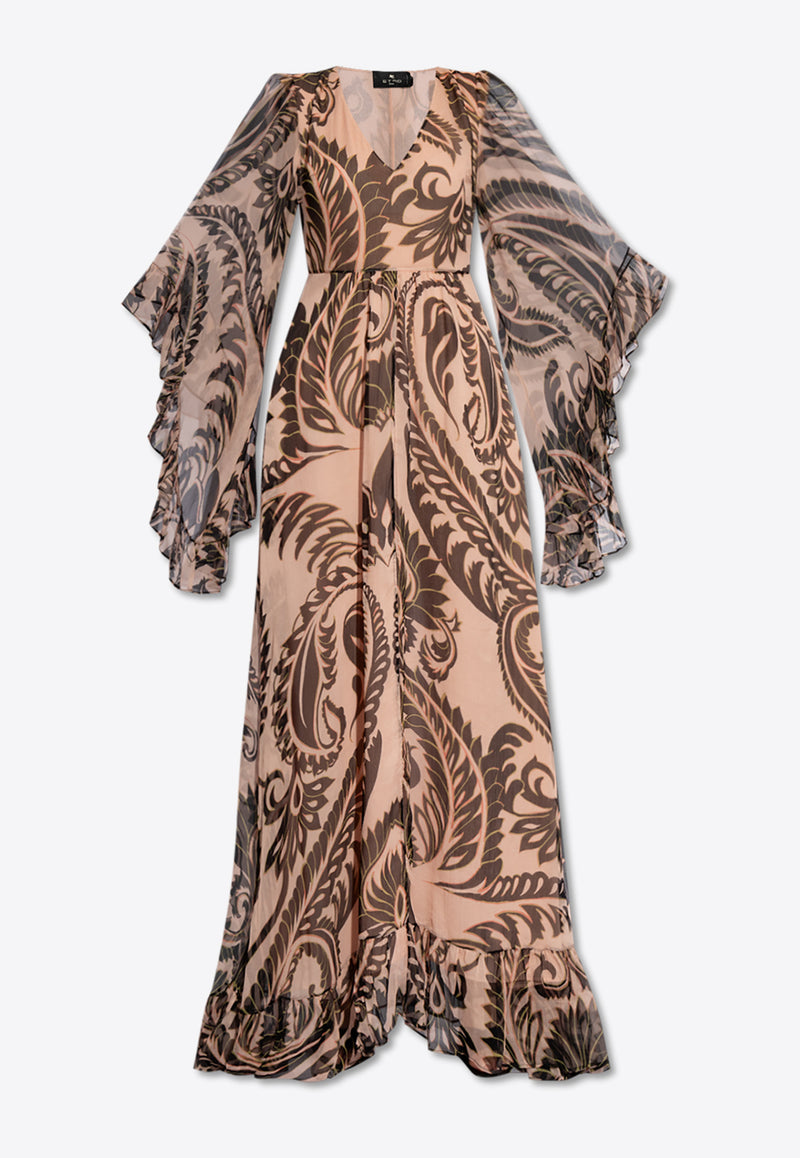 Etro Angkor Print Silk Maxi Dress Beige WRHA0146 99SA1C5-X0870