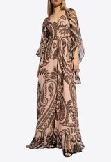 Etro Angkor Print Silk Maxi Dress Beige WRHA0146 99SA1C5-X0870