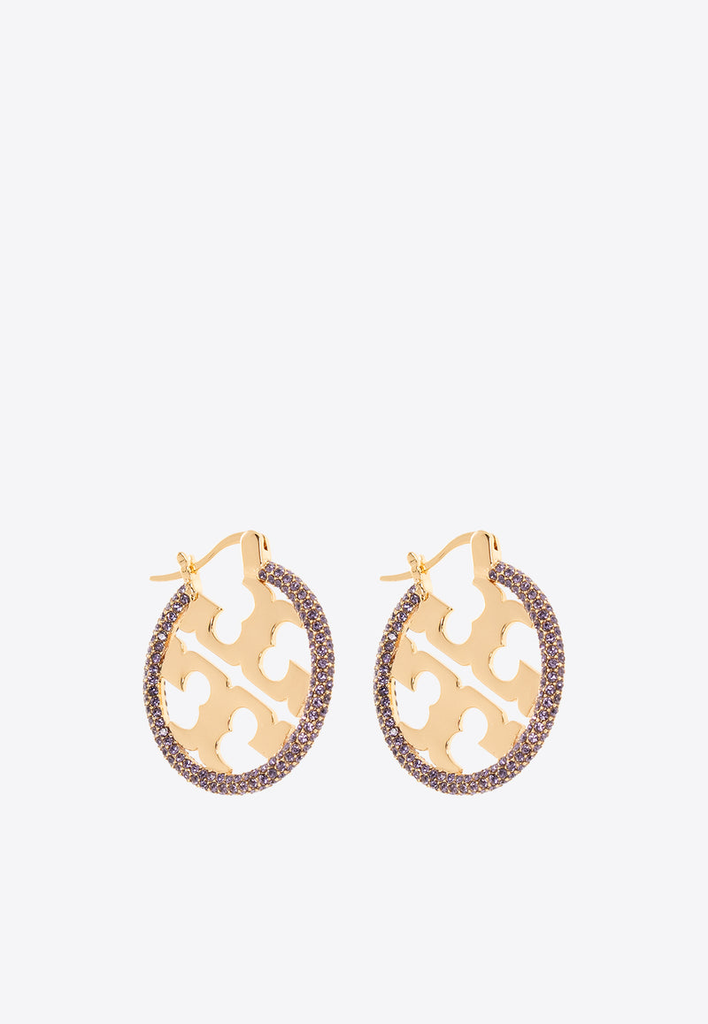 Tory Burch Miller Crystal-Embellished Hoop Earrings Gold 148178 0-700