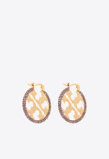 Tory Burch Miller Crystal-Embellished Hoop Earrings Gold 148178 0-700