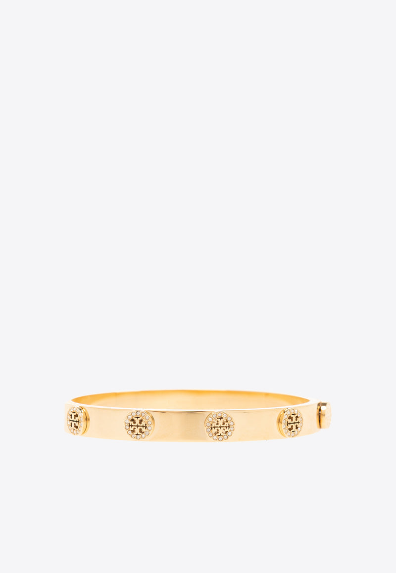 Tory Burch Miller Stud Paved Hinge Bracelet Gold 150555 0-783