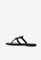 Tory Burch Miller Crystal Logo Knotted Thong Sandals Black 152177 0-001