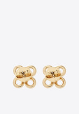 Tory Burch Crystal Embellished Logo Earrings Gold 153724 0-783