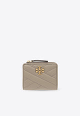 Tory Burch Kira Quilted Leather Zip Cardholder Gray 153121 0-082