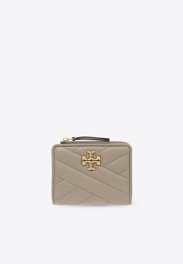 Tory Burch Kira Quilted Leather Zip Cardholder Gray 153121 0-082