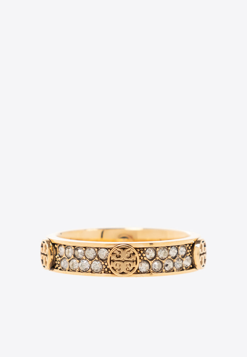 Tory Burch Miller Studded Logo Ring Gold 153689 0-783