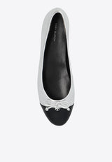 Tory Burch Cap-Toe Metallic Leather Ballet Flats Silver 154309 0-027