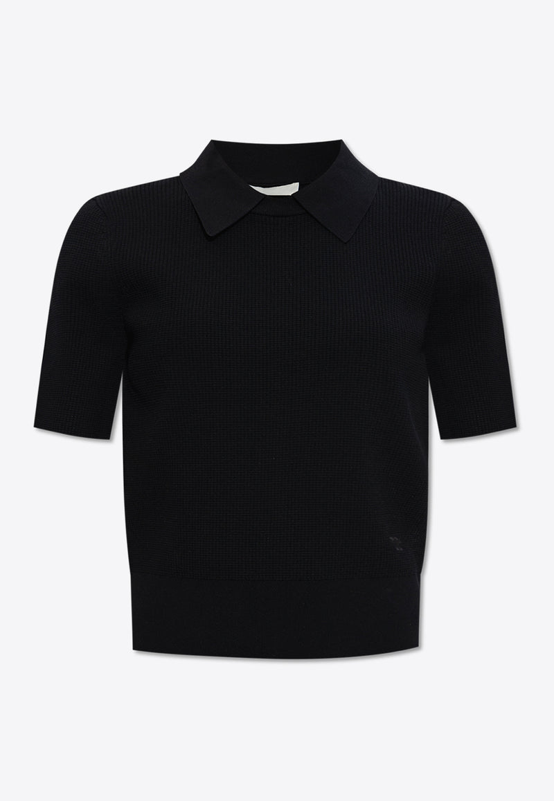 Tory Burch Knitted Polo T-shirt Black 157411 0-001