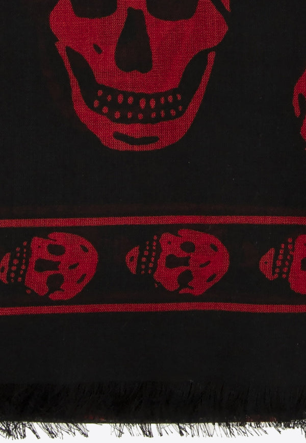 Alexander McQueen All-Over Skull Motif Scarf Black 557717 4943Q-1074