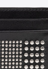 Alexander McQueen Studded Leather Cardholder Black 736230 1AAQ2-1000