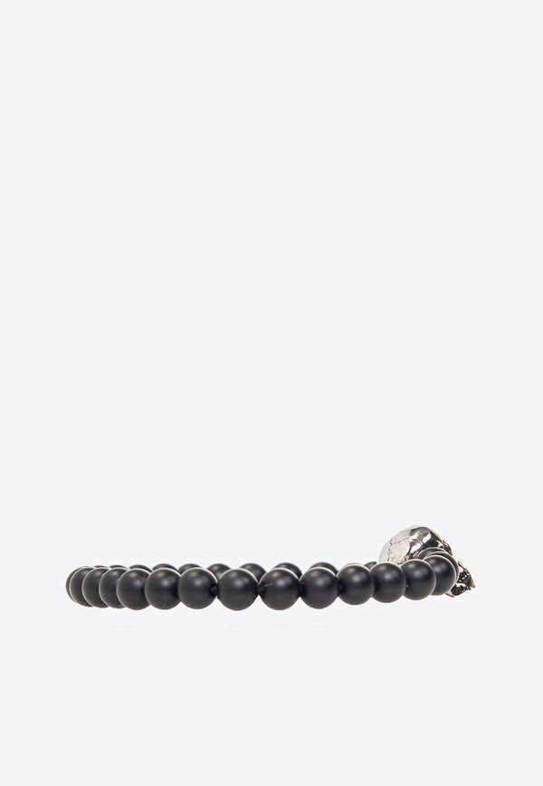 Alexander McQueen Skull Beaded Bracelet Black 706979 1AAIX-1010