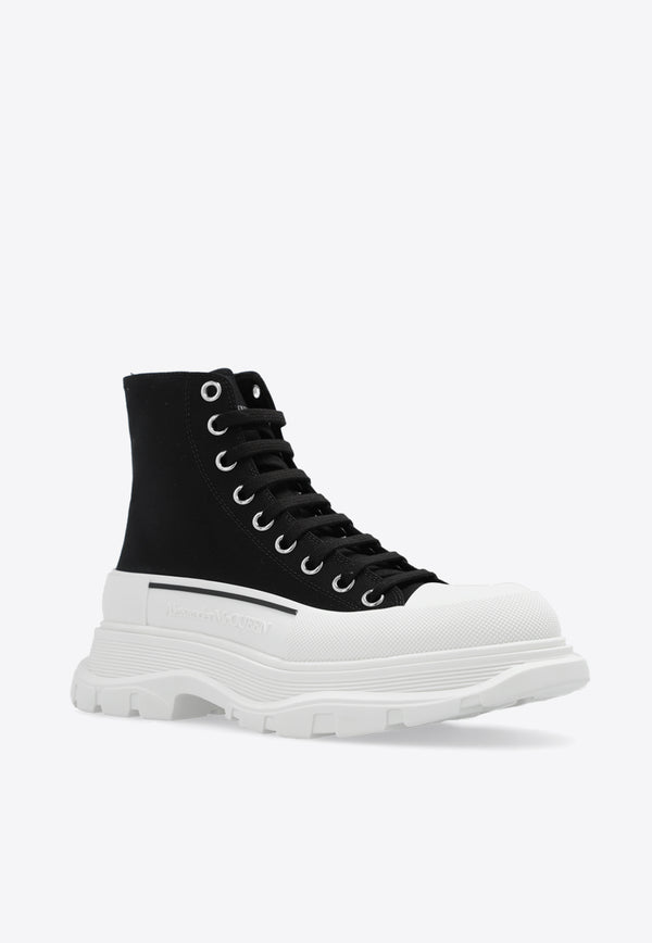 Alexander McQueen Tread Slick High-Top Sneakers Black 697080 W4MV2-1070