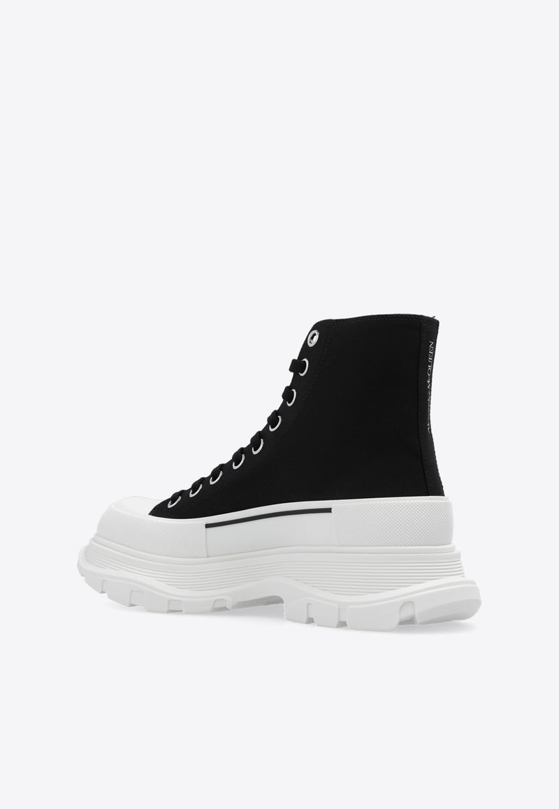 Alexander McQueen Tread Slick High-Top Sneakers Black 697080 W4MV2-1070