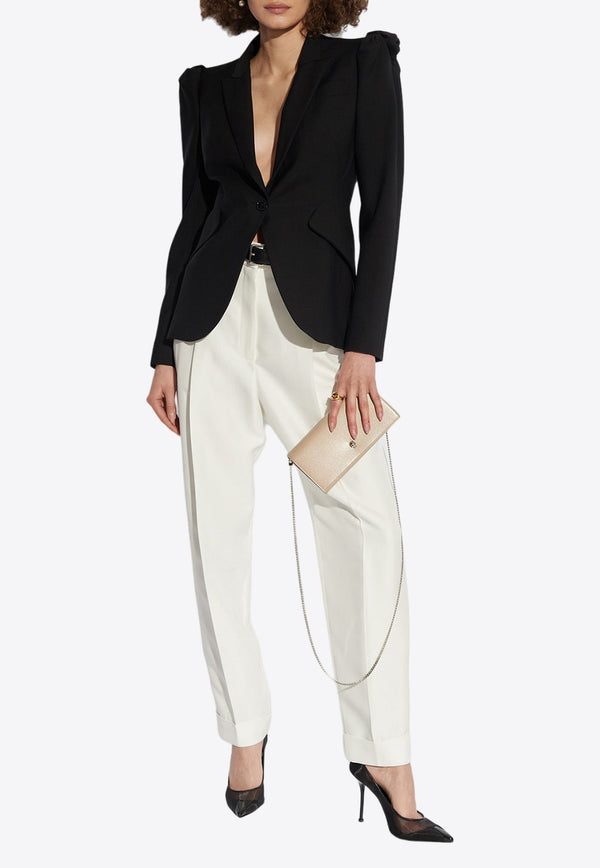 Alexander McQueen Pleat-Front Slim Peg Pants White 780723 QEAE5-9000