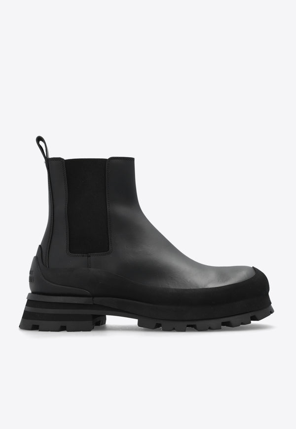 Alexander McQueen Wander Leather Chelsea Boots Black 777807 WIEQ3-1000