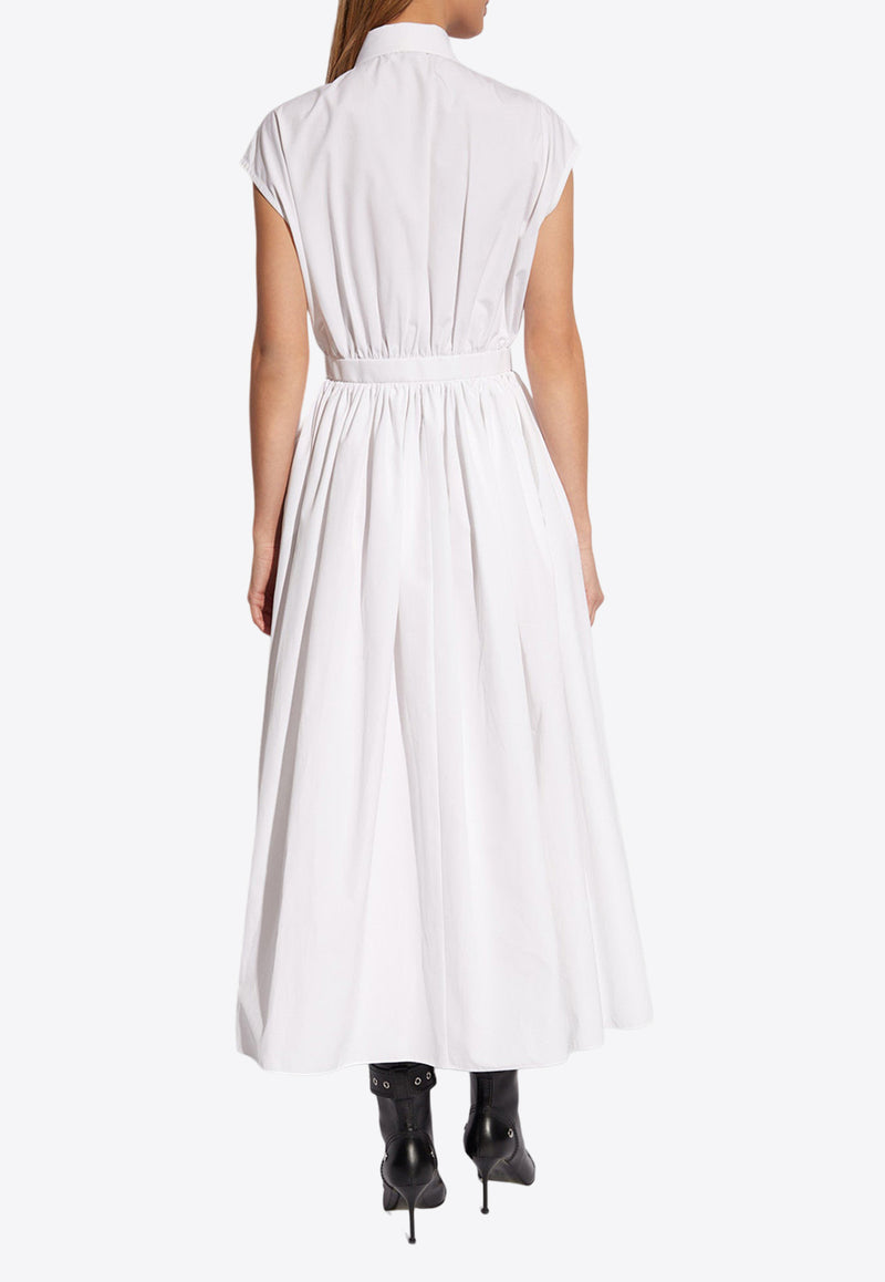 Alexander McQueen Zip-Up Midi Shirt Dress White 780568 QAABC-9000