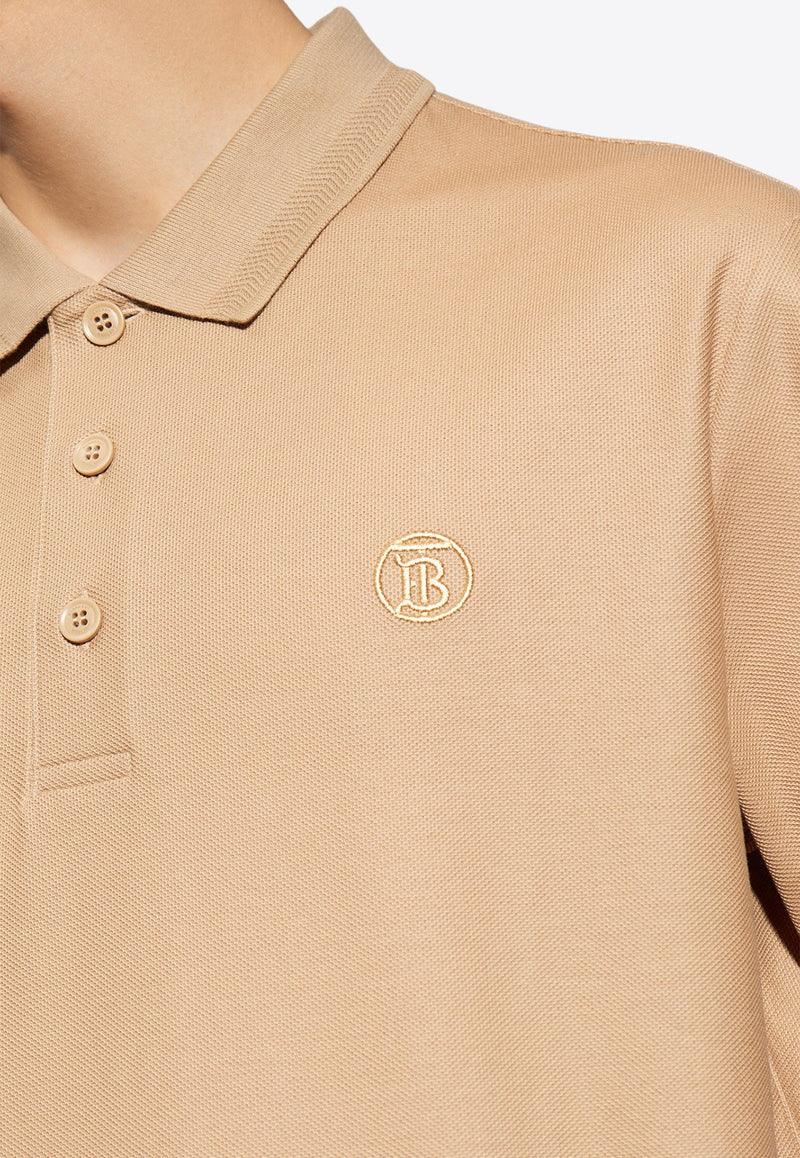 Burberry Logo Embroidered Polo T-shirt Beige 8083157 A7405-SOFT FAWN