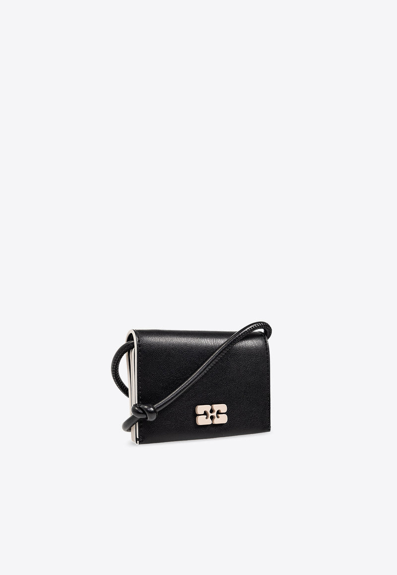 GANNI Bou Leather Strap Wallet Black A5396 5898-099