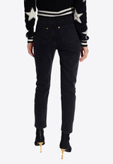 Balmain High-Waist Skinny Jeans Black CF1MG007 DB67-0PA