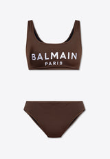 Balmain Embroidered Logo Bikini Brown BKBS01780 0-213