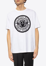 Balmain Flocked Logo Coin T-shirt White CH1EG000 BB17-GAB