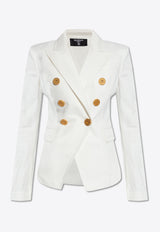 Balmain Double-Breasted Slim Blazer Cream CF1SG170 DB69-0FA