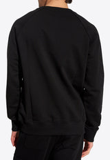 Balmain Velvet Flocked Logo Sweatshirt Black CH1JQ005 BB99-EJO