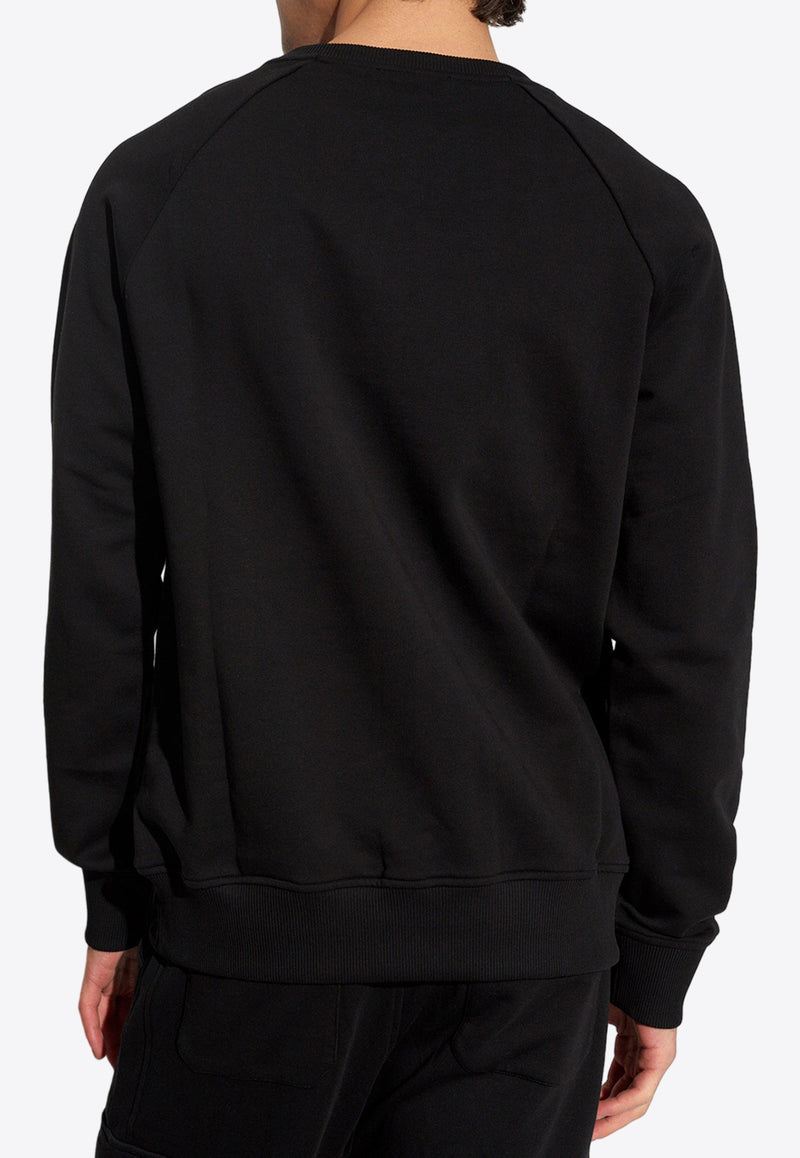 Balmain Velvet Flocked Logo Sweatshirt Black CH1JQ005 BB99-EJO