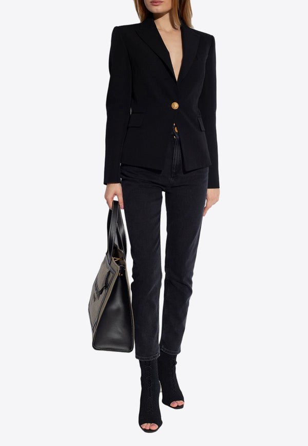 Balmain  Single-Breasted Wool Blazer Black CF1SE002 WB08-0PA